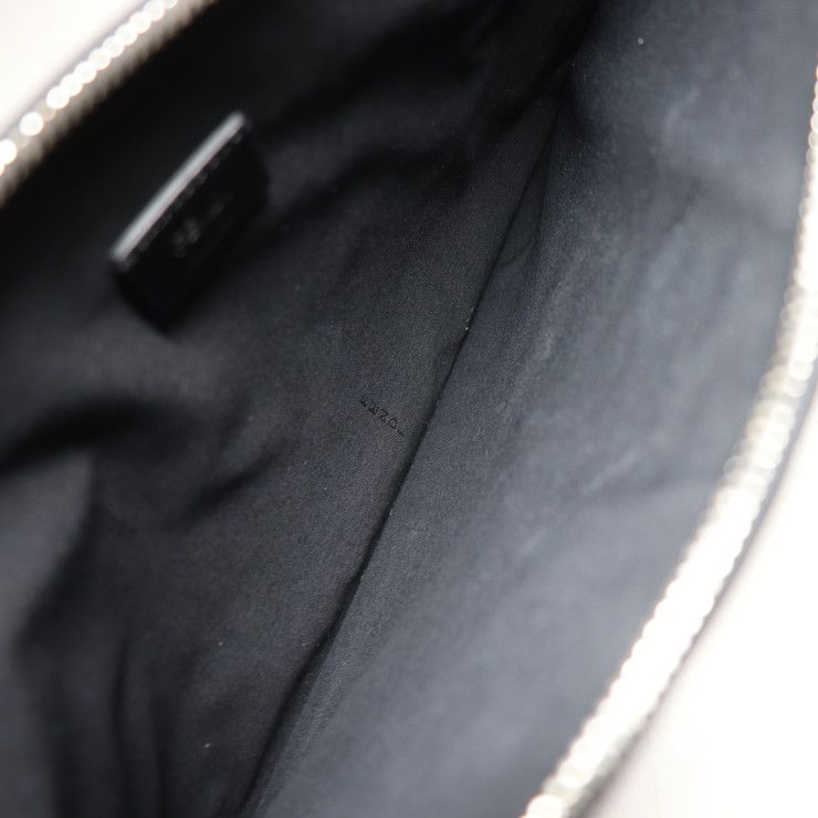 Fendi Pouch Second Bag 7n0078 Leather Black Multicolor Silver Hardware Clutch