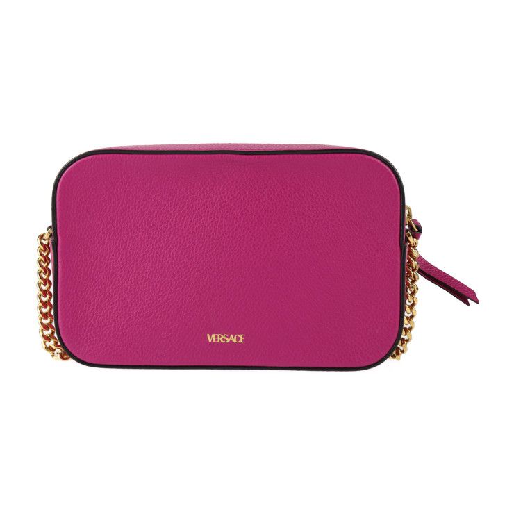 Versace Shoulder Bag 1005969 Leather Magenta Pink Gold Hardware Virtus Chain
