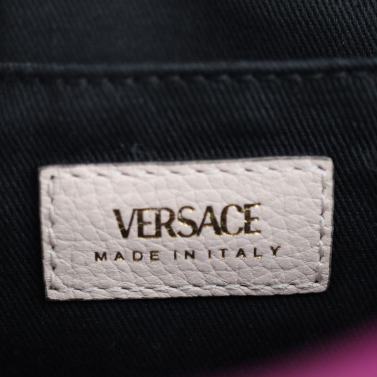 Versace Shoulder Bag 1005969 Leather Magenta Pink Gold Hardware Virtus Chain