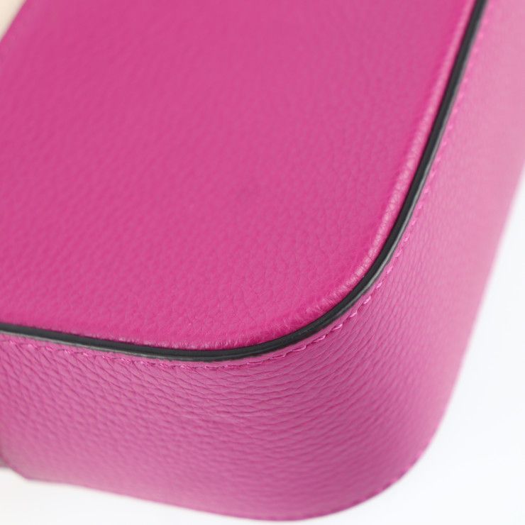 Versace Shoulder Bag 1005969 Leather Magenta Pink Gold Hardware Virtus Chain