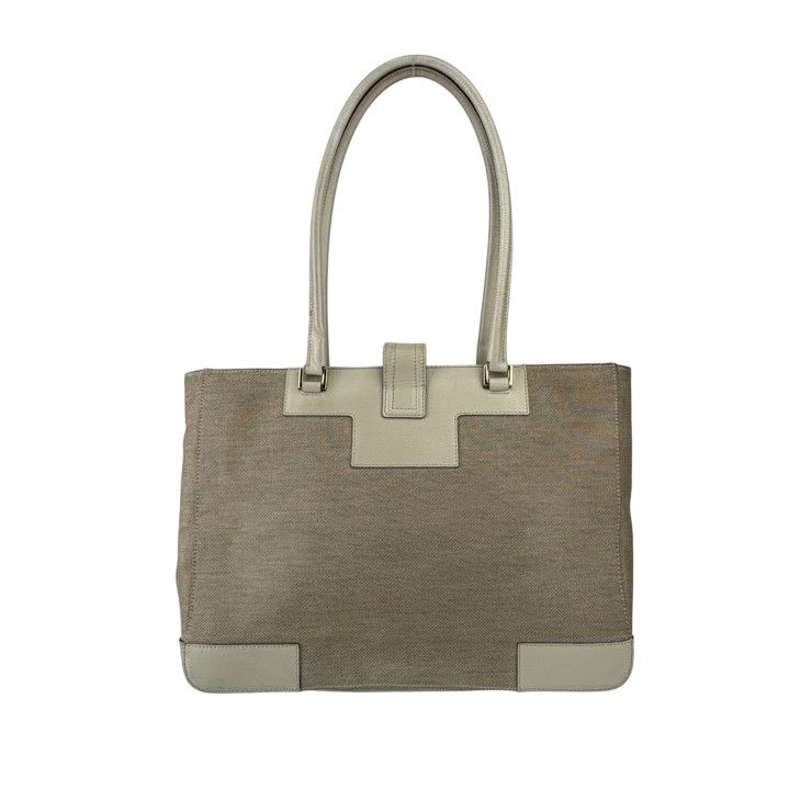 Gucci Handbag G Logo Tote Bag 002 1109 001998 Beige Canvas And Leather Women