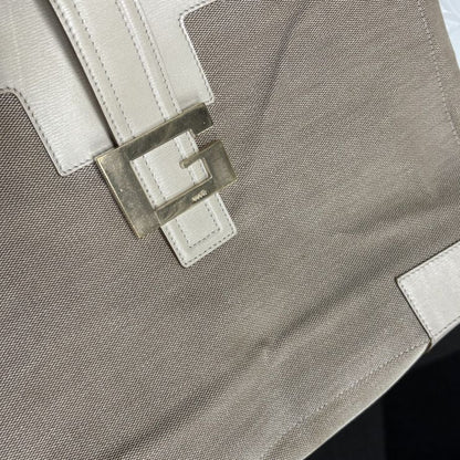 Gucci Handbag G Logo Tote Bag 002 1109 001998 Beige Canvas And Leather Women