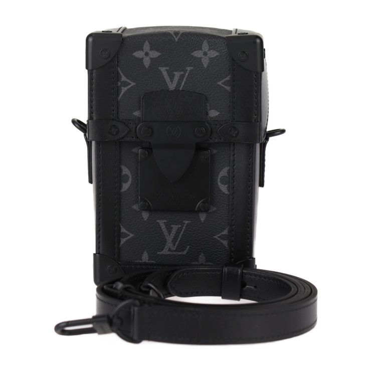 Louis Vuitton Vertical Trunk Wearable Wallet Shoulder Bag M82077 Leather Black