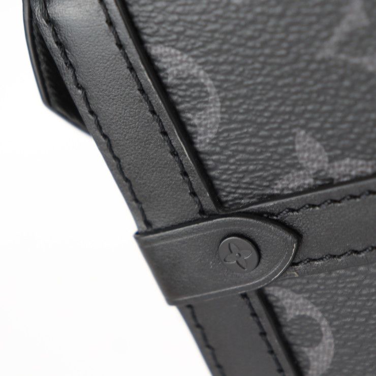 Louis Vuitton Vertical Trunk Wearable Wallet Shoulder Bag M82077 Leather Black