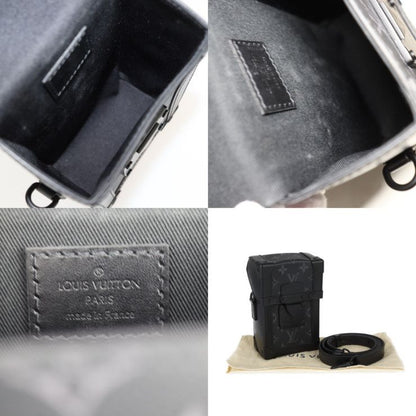 Louis Vuitton Vertical Trunk Wearable Wallet Shoulder Bag M82077 Leather Black