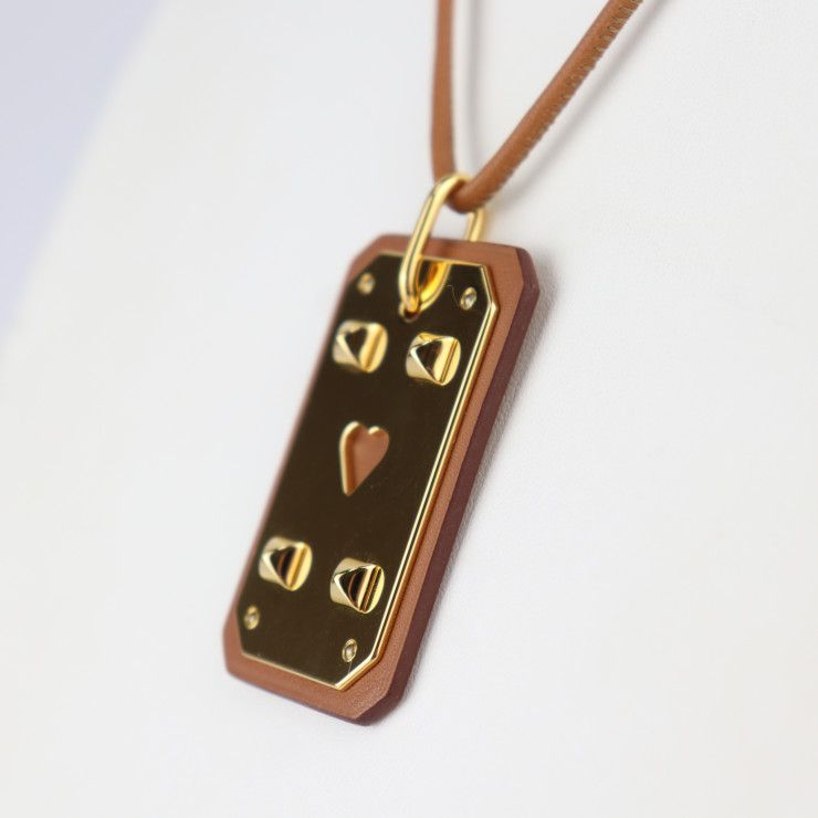 Hermes As De Coeur GM Necklace - Vorsluft GOLD Brownish Gold Hardware Pendant