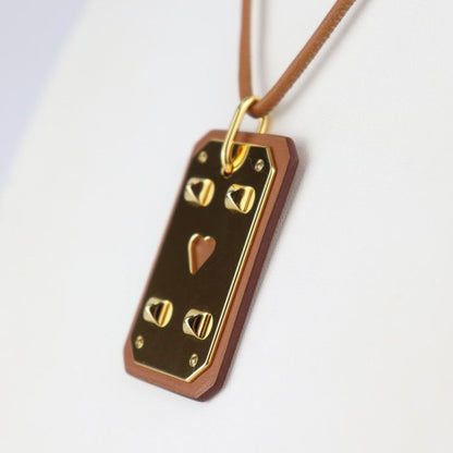 Hermes As De Coeur GM Necklace - Vorsluft GOLD Brownish Gold Hardware Pendant