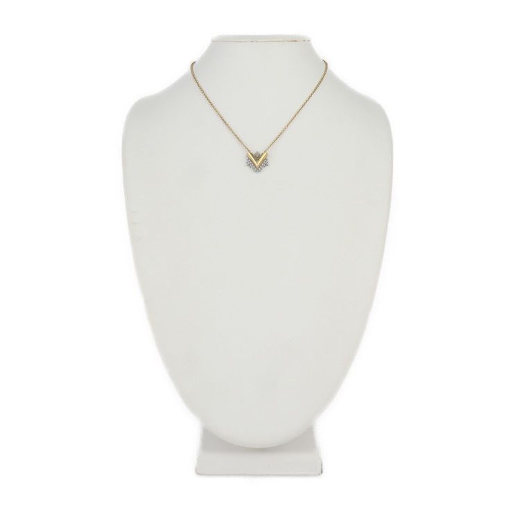 Louis Vuitton Collier Glory V Necklace M00366 Metal Rhinestone Gold Silver Viton