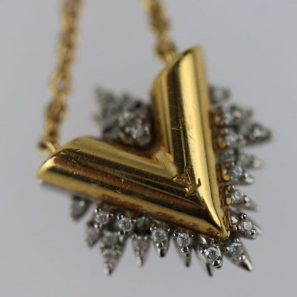 Louis Vuitton Collier Glory V Necklace M00366 Metal Rhinestone Gold Silver Viton