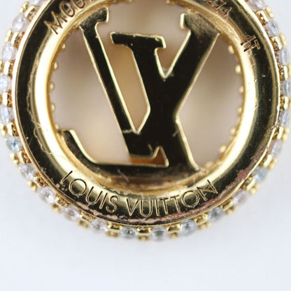 Louis Vuittone By Night Necklace M00759 Metal Rhinestone Gold LV Circle Pendant