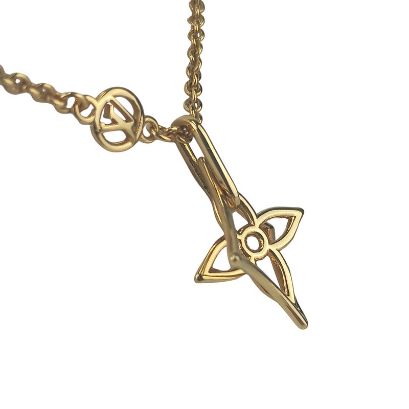 Louis Vuitton Necklace Collier LV Twiggy Pointed Flower M00980 Gold Metal Women