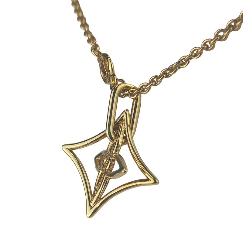 Louis Vuitton Necklace Collier LV Twiggy Pointed Flower M00980 Gold Metal Women