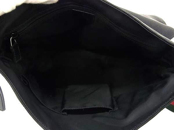 Gucci Shoulder Bag Sherry Line Messenger Bag 337074 Black Techno Canvas Leather