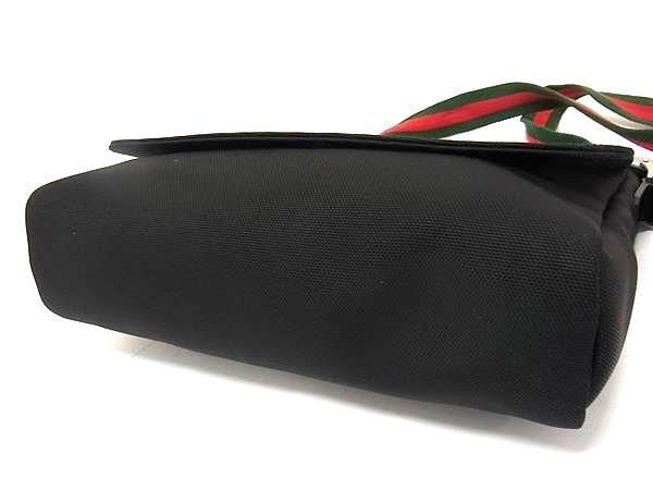 Gucci Shoulder Bag Sherry Line Messenger Bag 337074 Black Techno Canvas Leather