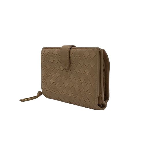 Bottega Veneta Wallet Intrecciato Fold Wallet 121060 Beige Leather Unisex