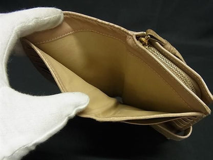 Bottega Veneta Wallet Intrecciato Fold Wallet 121060 Beige Leather Unisex