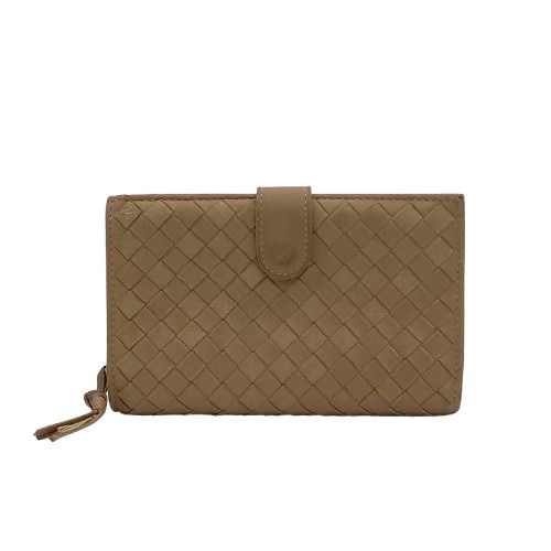 Bottega Veneta Wallet Intrecciato Fold Wallet 121060 Beige Leather Unisex