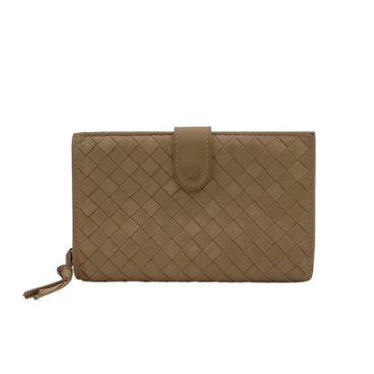 Bottega Veneta Wallet Intrecciato Fold Wallet 121060 Beige Leather Unisex