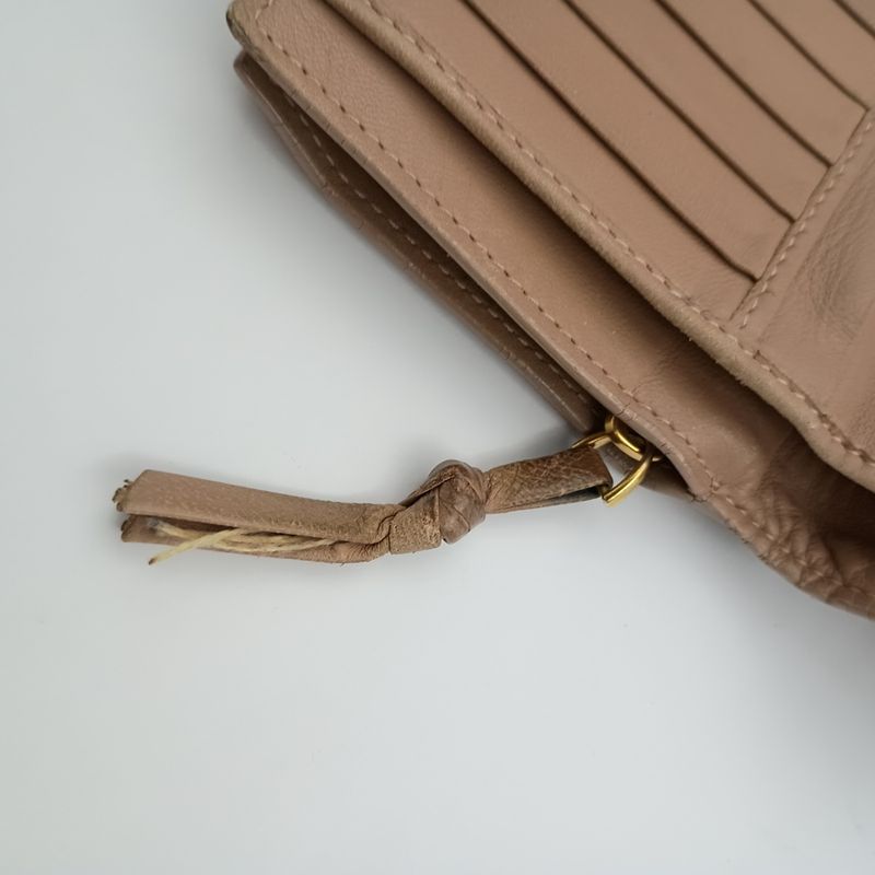 Bottega Veneta Wallet Intrecciato Fold Wallet 121060 Beige Leather Unisex