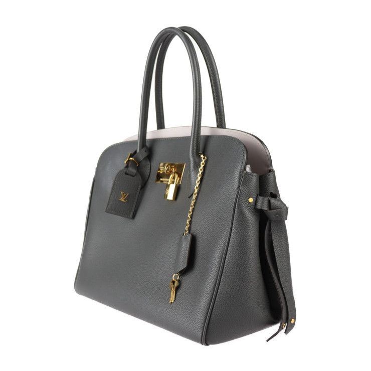 Louis Vuitton Mila MM Handbag M55317 Taurillon Leather Etan Grayish Gold
