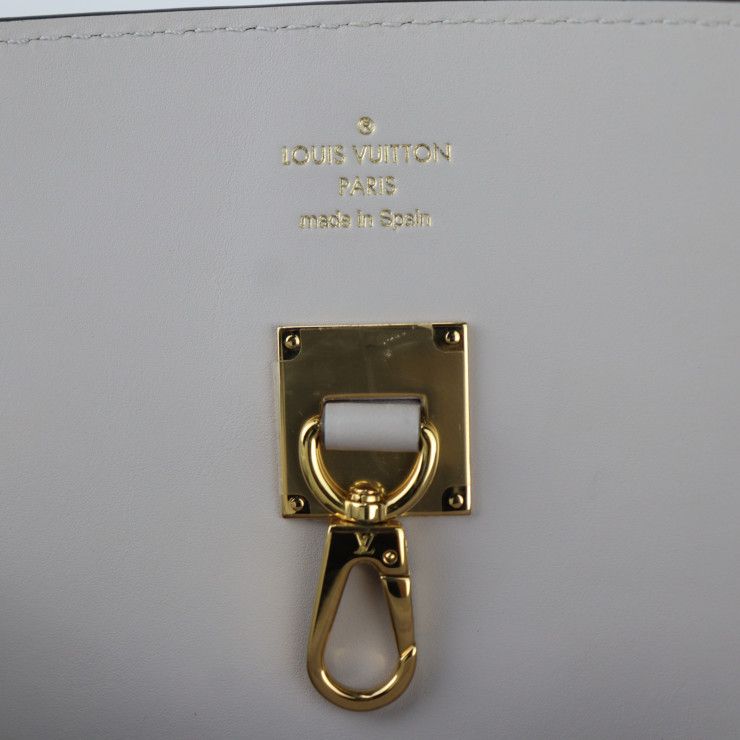 Louis Vuitton Mila MM Handbag M55317 Taurillon Leather Etan Grayish Gold
