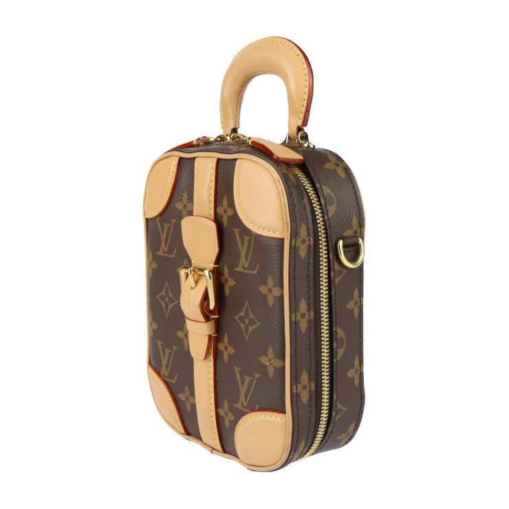 Louis Vuitton Valisette Vertical Handbag M68623 Monogram Canvas Leather Brown