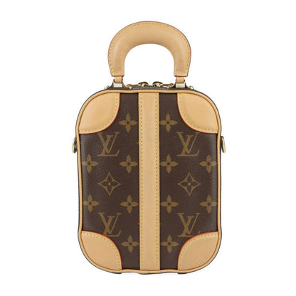 Louis Vuitton Valisette Vertical Handbag M68623 Monogram Canvas Leather Brown