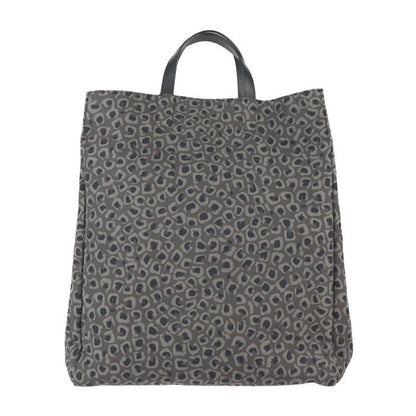Gucci Shopping Bag Tote Bag 341739 Canvas Leather Grayish Black Leopard Pattern