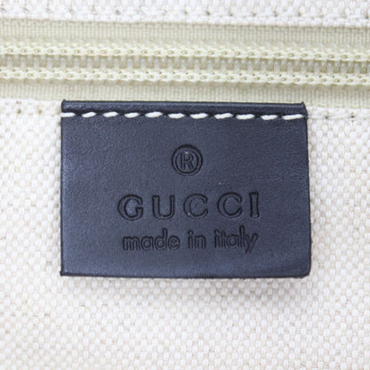 Gucci Shopping Bag Tote Bag 341739 Canvas Leather Grayish Black Leopard Pattern