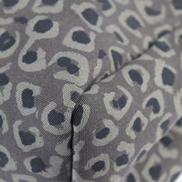 Gucci Shopping Bag Tote Bag 341739 Canvas Leather Grayish Black Leopard Pattern