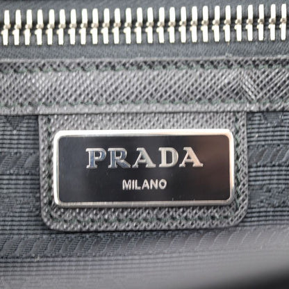 Prada Travel Pouch Second Bag 2vf056 Saffiano Leather Black Silver Hardware