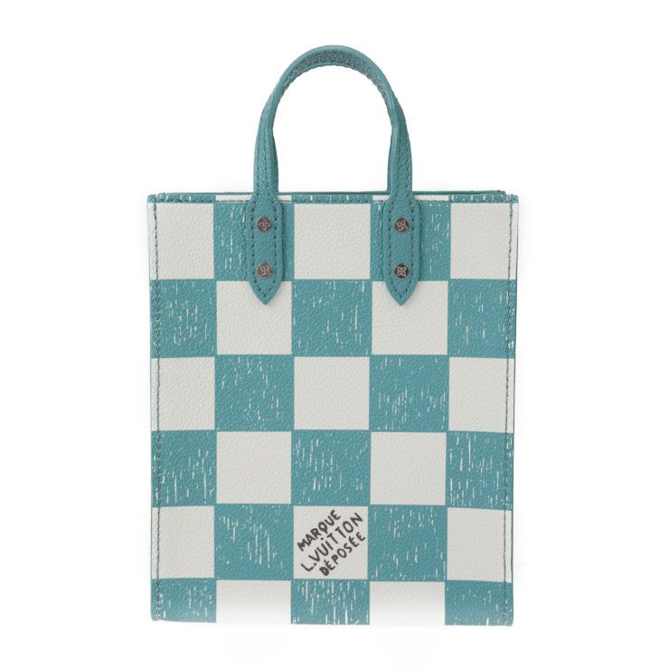 Louis Vuitton Sac Pla XS Shoulder Bag N60495 Leather Turquoise White Silver