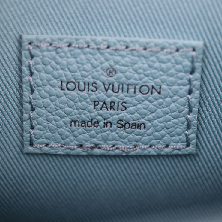 Louis Vuitton Sac Pla XS Shoulder Bag N60495 Leather Turquoise White Silver
