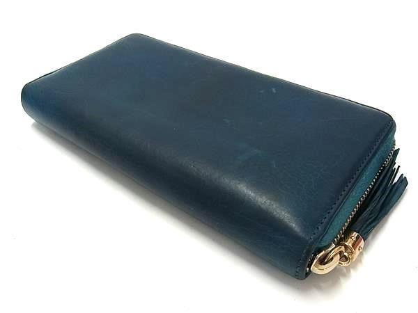 Gucci Long Wallet Soho Interlocking G 308004 Blue Green Leather Unisex Round