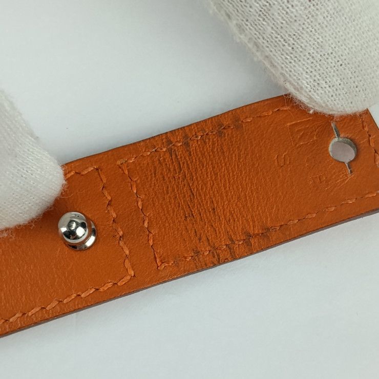 Hermes Bracelet Tonight - Orange Silver Hardware Vorswith Ladies ?K Engraved