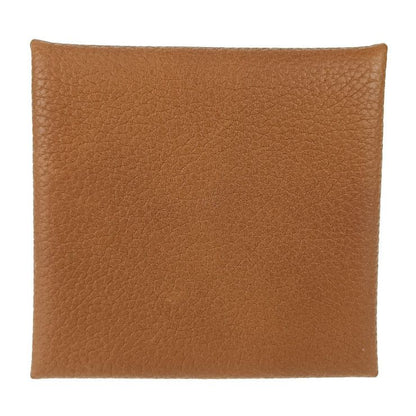 Hermes Bastia Coin Case - GOLD Brownish Evercolor Unisex Silver Hardware Coin