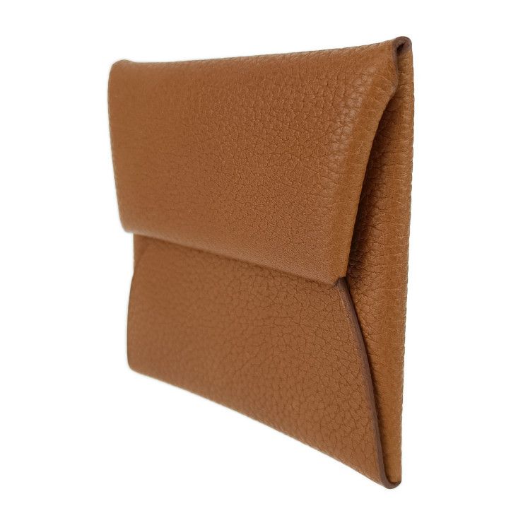 Hermes Bastia Coin Case - GOLD Brownish Evercolor Unisex Silver Hardware Coin