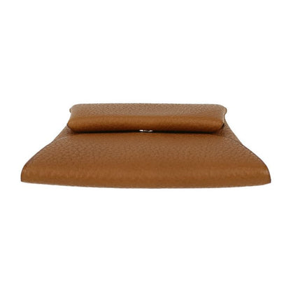 Hermes Bastia Coin Case - GOLD Brownish Evercolor Unisex Silver Hardware Coin