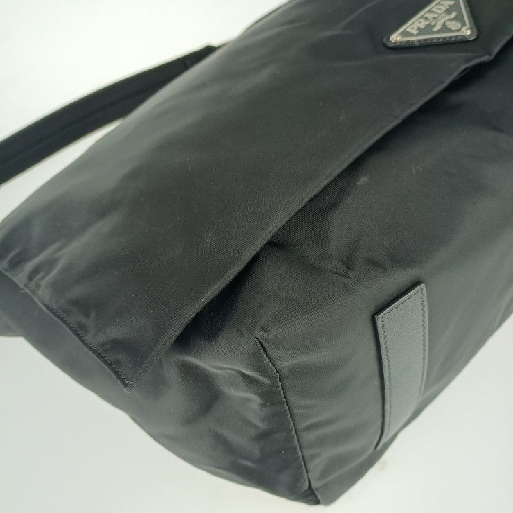 Prada Shoulder Bag Messenger Bag 2vd013 Black Nylon Leather Unisex Flap