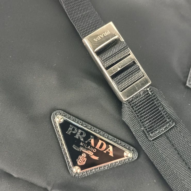 Prada Shoulder Bag Messenger Bag 2vd013 Black Nylon Leather Unisex Flap