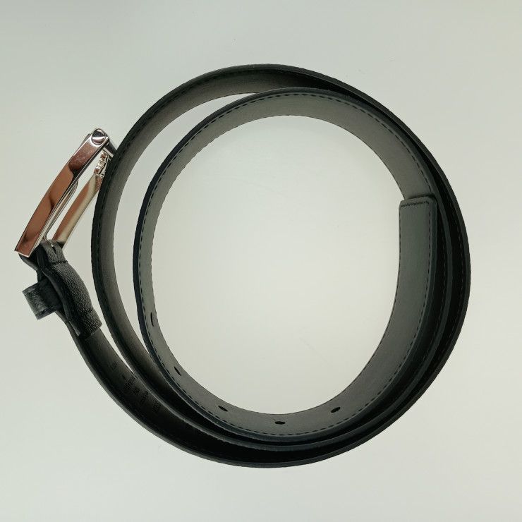 Louis Vuitton Saint Germain 35mm (1.38in) Belt M8355s Black Leather Men #100 40