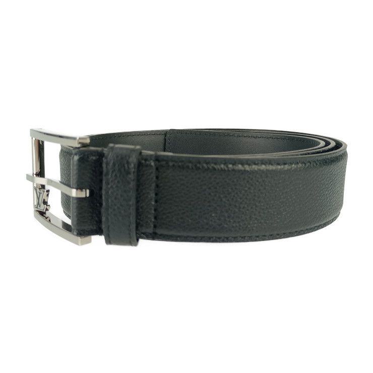 Louis Vuitton Saint Germain 35mm (1.38in) Belt M8355s Black Leather Men #100 40