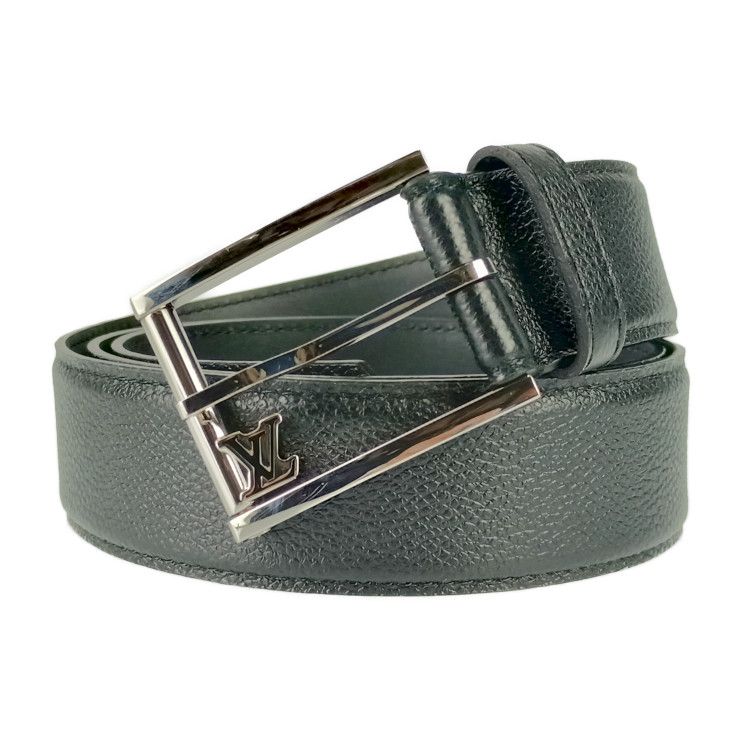 Louis Vuitton Saint Germain 35mm (1.38in) Belt M8355s Black Leather Men #100 40