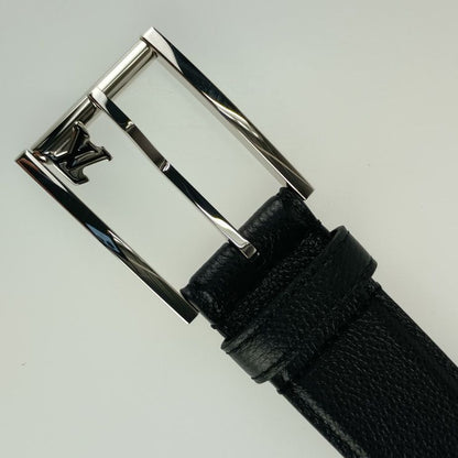 Louis Vuitton Saint Germain 35mm (1.38in) Belt M8355s Black Leather Men #100 40