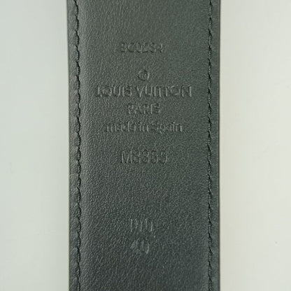 Louis Vuitton Saint Germain 35mm (1.38in) Belt M8355s Black Leather Men #100 40