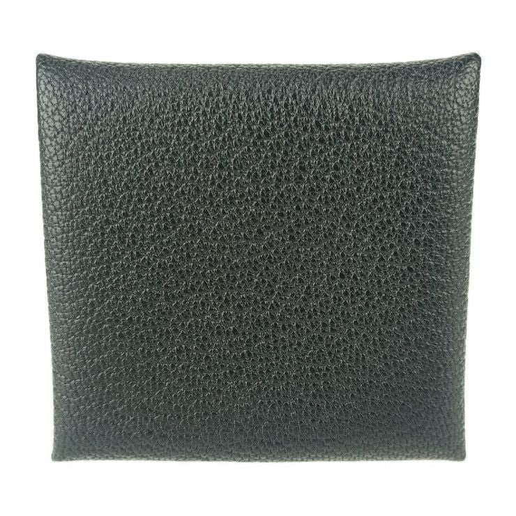 New Old Unused Hermes Bastia Coin Case - Black Chevre Unisex Silver Hardware