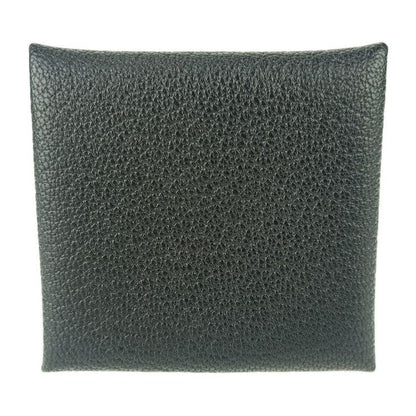 New Old Unused Hermes Bastia Coin Case - Black Chevre Unisex Silver Hardware