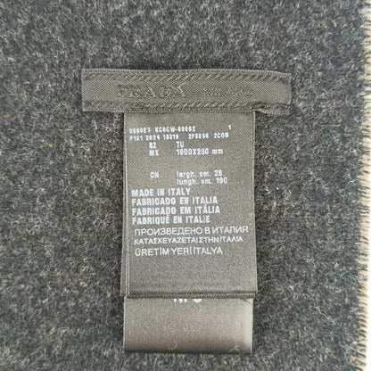 Unused Prada Scarf Double Symbole Double Symbol Scarf 2fs056 Antracite Grey