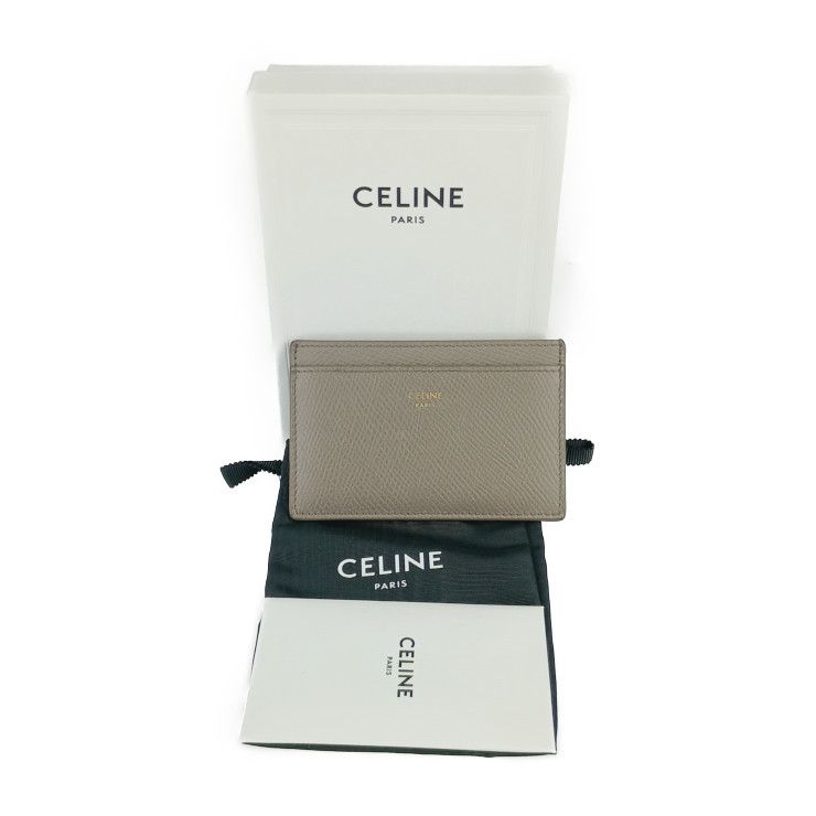 Celine Card Case Plain Card Holder 10b703bel.10bl Gray Grained Calfskin Unisex