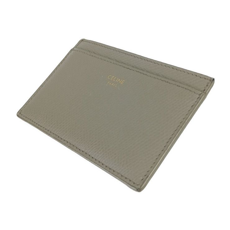 Celine Card Case Plain Card Holder 10b703bel.10bl Gray Grained Calfskin Unisex